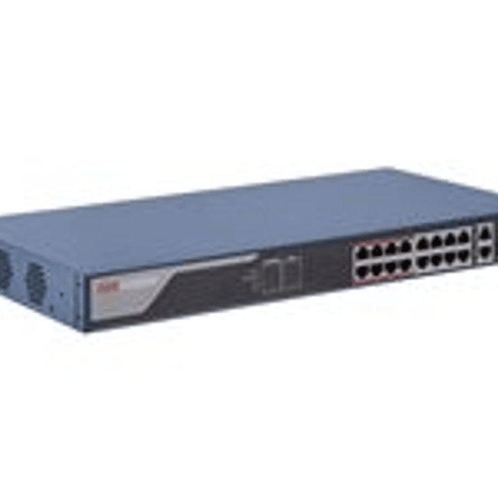 HIK Switch 16 Puertos POE+ 2 Uplink + 2 SFP 300mt 230W 1