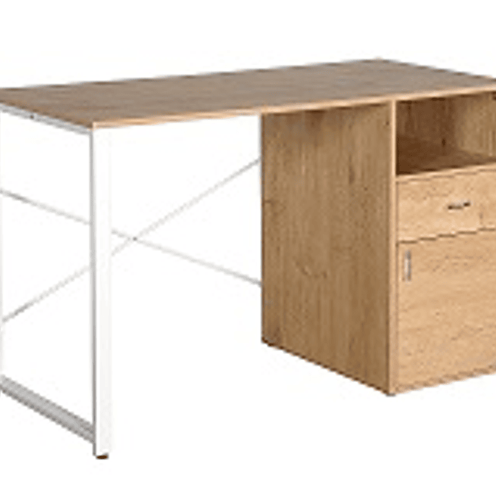 Xtech Desks - Xtech Sgl Lvl Desk w/Drawer Cabinet beige wood 1