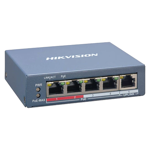 Switch Administrable Hikvision Ethernet - 4 - Fast Ethernet - Inteligente DS-3E1105P-EI/M 45W