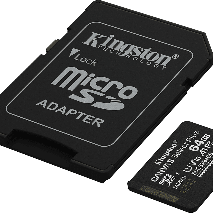 Tarjeta de memoria flash Kingston 64 GB microSD Canvas Select SDCS3/64GB 1