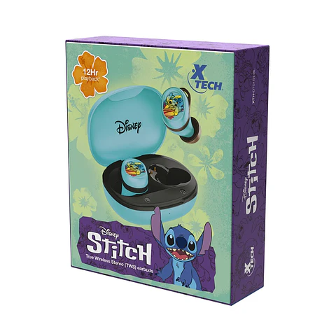 Auriculares TWS Xtech Disney Stitch con estuche de carga XTH-D701ST-BL Azul