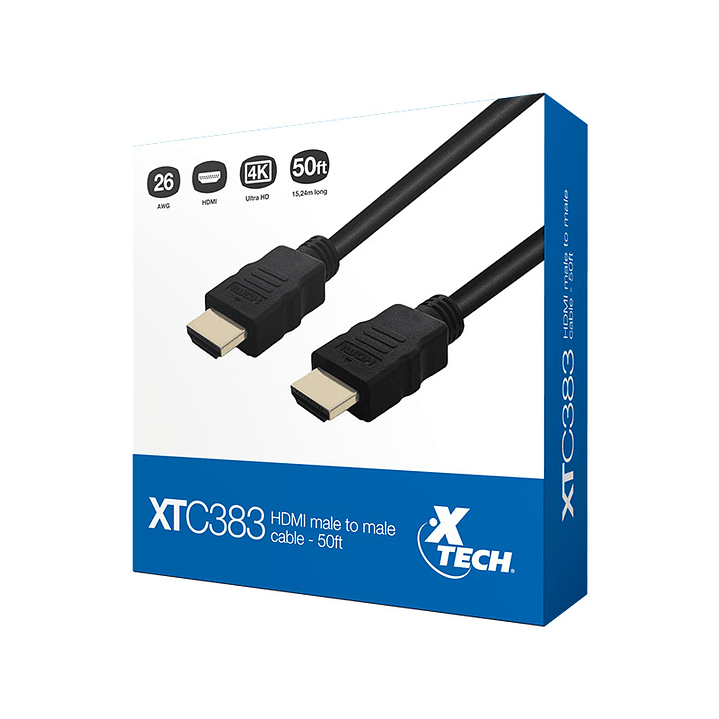 Cable Xtech HDMI 15 Mts 3840x2160 30Hz 4K M/M XTC-383 1
