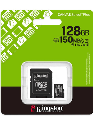 Tarjeta de memoria flash Kingston - 128GB microSD Canvas Select SDCS3/128GB