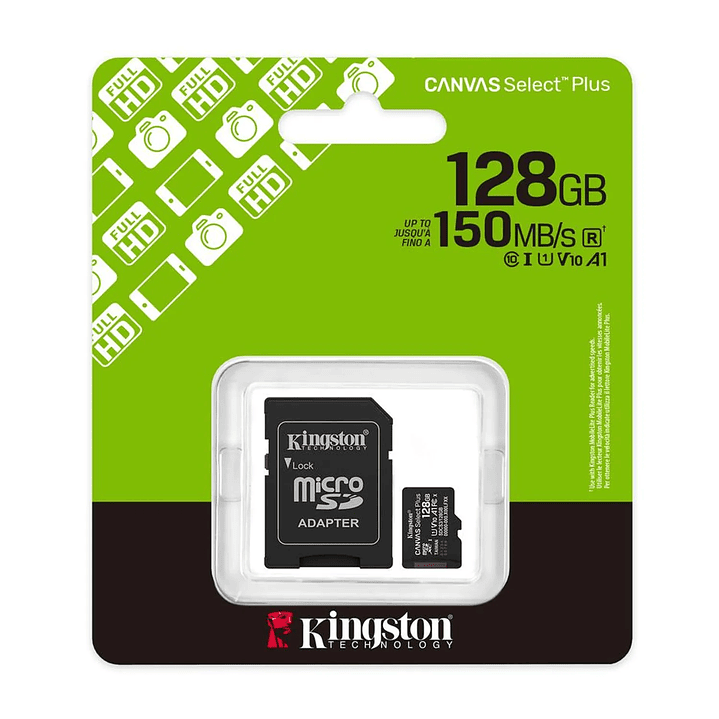 Tarjeta de memoria flash Kingston - 128GB microSD Canvas Select SDCS3/128GB 1