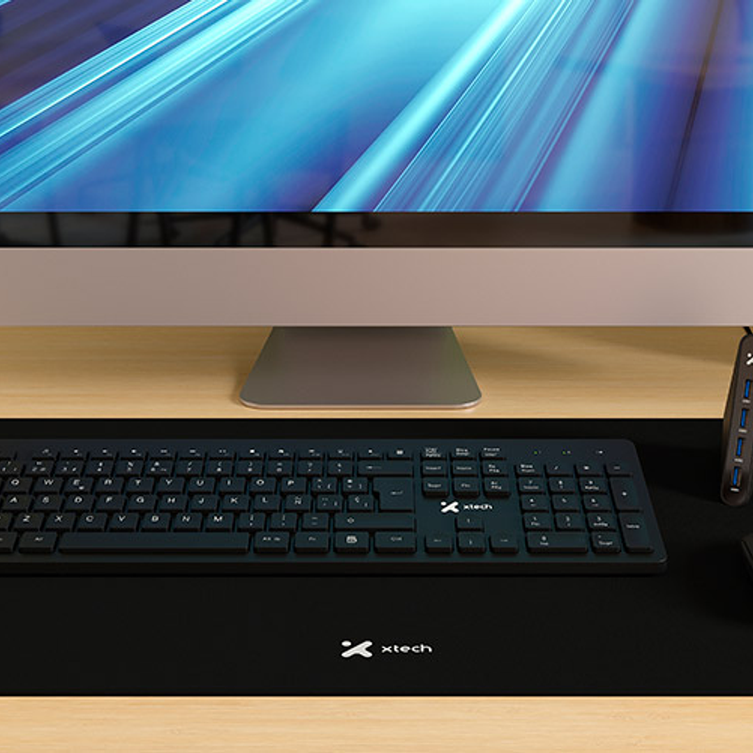 Kit de teclado multimedia y Mouse inalámbrico con alfombrilla XL y HUB USB 3.0 de 4 puertos (XTK-320S) 4