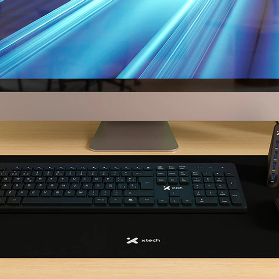 Kit de teclado multimedia y Mouse inalámbrico con alfombrilla XL y HUB USB 3.0 de 4 puertos (XTK-320S) 4