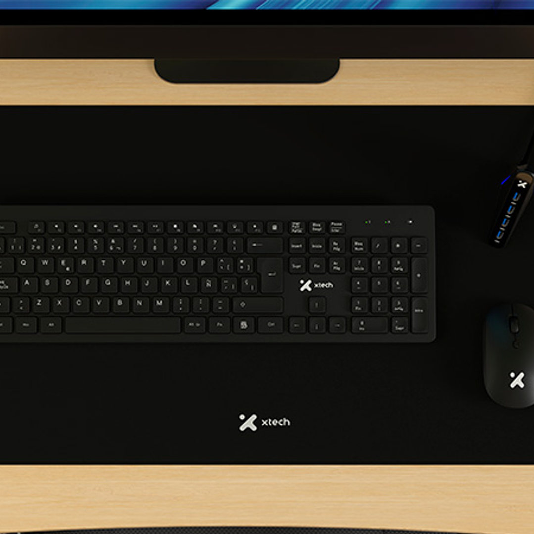 Kit de teclado multimedia y Mouse inalámbrico con alfombrilla XL y HUB USB 3.0 de 4 puertos (XTK-320S) 2
