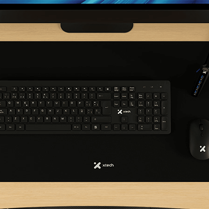 Kit de teclado multimedia y Mouse inalámbrico con alfombrilla XL y HUB USB 3.0 de 4 puertos (XTK-320S) 2