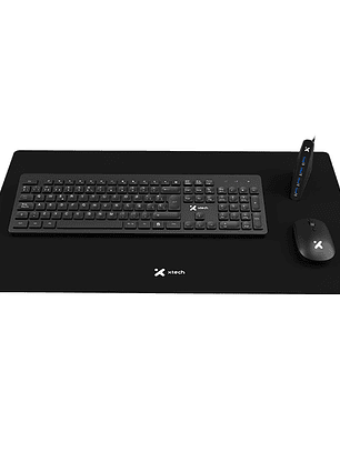 Kit de teclado multimedia y Mouse inalámbrico con alfombrilla XL y HUB USB 3.0 de 4 puertos (XTK-320S)
