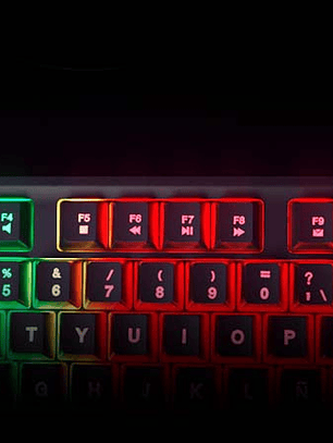 Teclado alámbrico CHEVALIER multimedia para videojuegos con iluminación de fondo LED multicolor (XTK-505S)