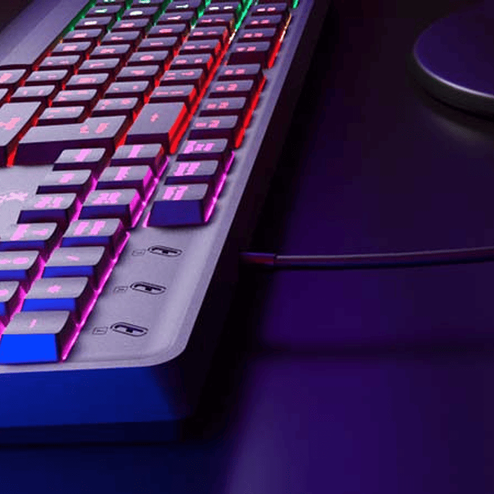 Teclado alámbrico CHEVALIER multimedia para videojuegos con iluminación de fondo LED multicolor (XTK-505S) 3