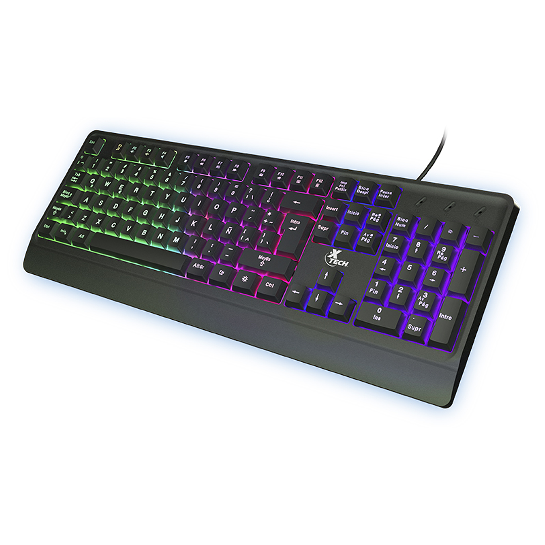 Teclado alámbrico CHEVALIER multimedia para videojuegos con iluminación de fondo LED multicolor (XTK-505S) 1