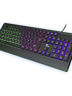 Teclado alámbrico CHEVALIER multimedia para videojuegos con iluminación de fondo LED multicolor (XTK-505S)