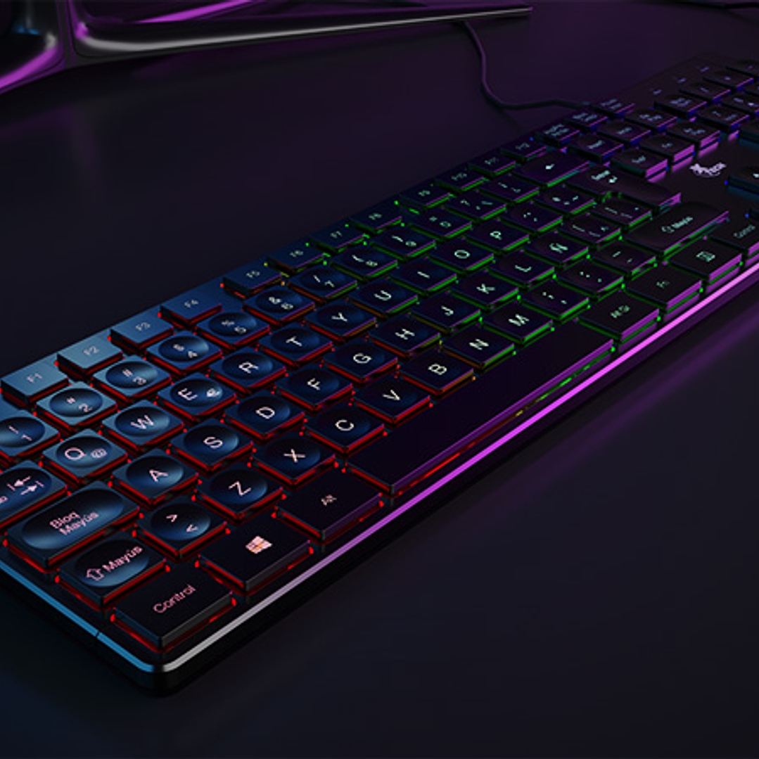 Combo para videojuegos Hasha teclado multimedia en español, mouse y alfombrilla (XTK-535S) 3