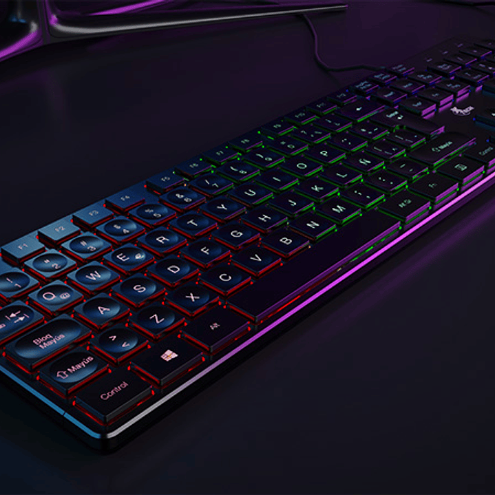 Combo para videojuegos Hasha teclado multimedia en español, mouse y alfombrilla (XTK-535S) 3