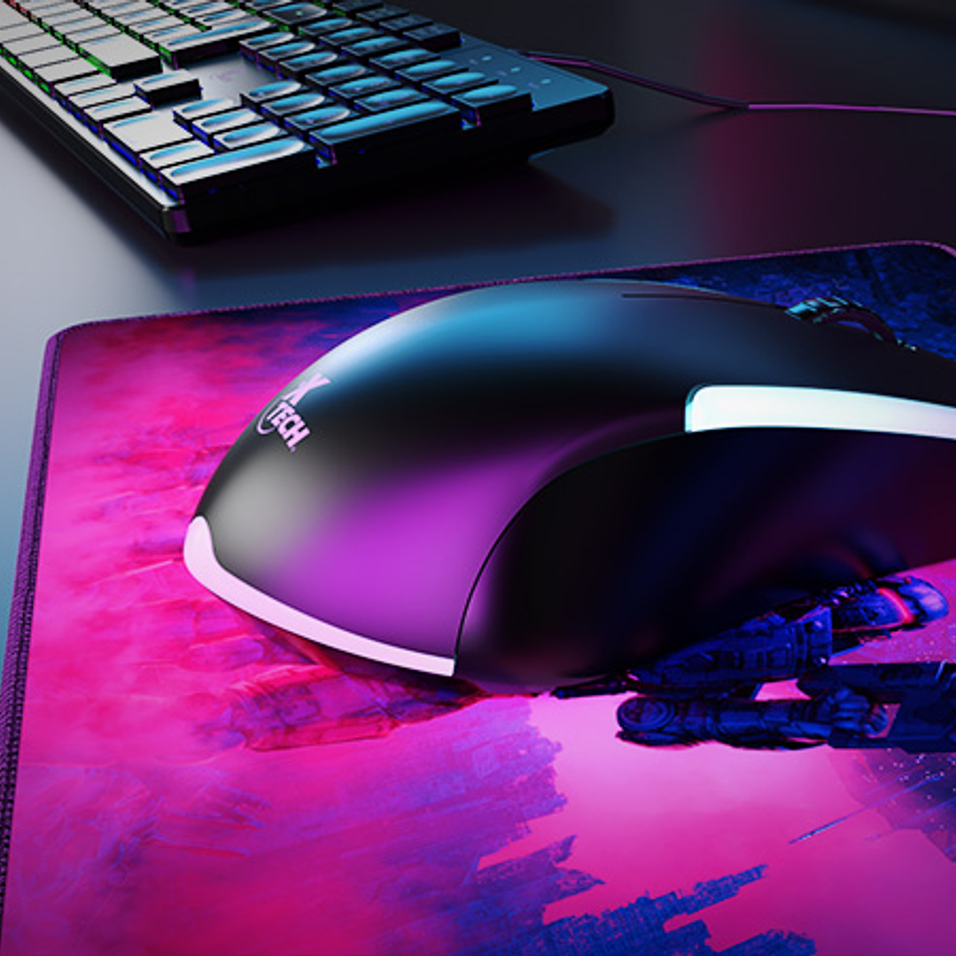 Combo para videojuegos Hasha teclado multimedia en español, mouse y alfombrilla (XTK-535S) 4