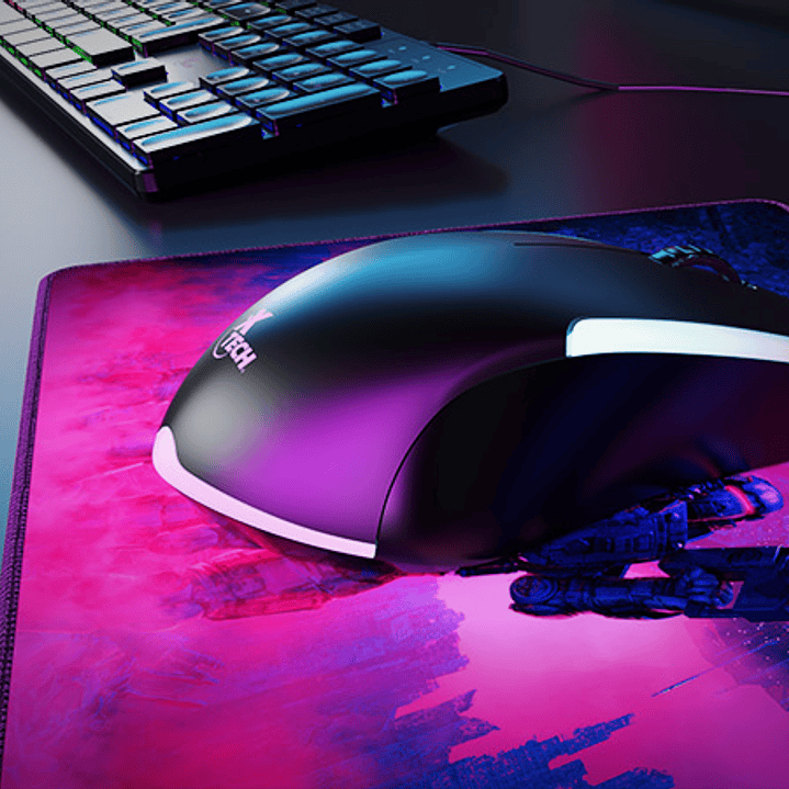 Combo para videojuegos Hasha teclado multimedia en español, mouse y alfombrilla (XTK-535S) 4