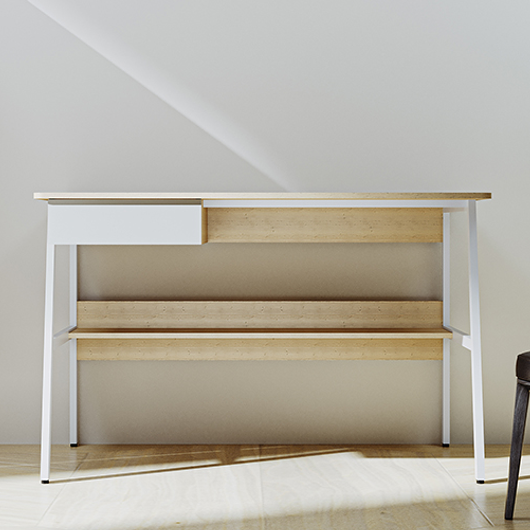 Escritorio para computadora de un nivel con gaveta y estante (XTF-CD207) 1