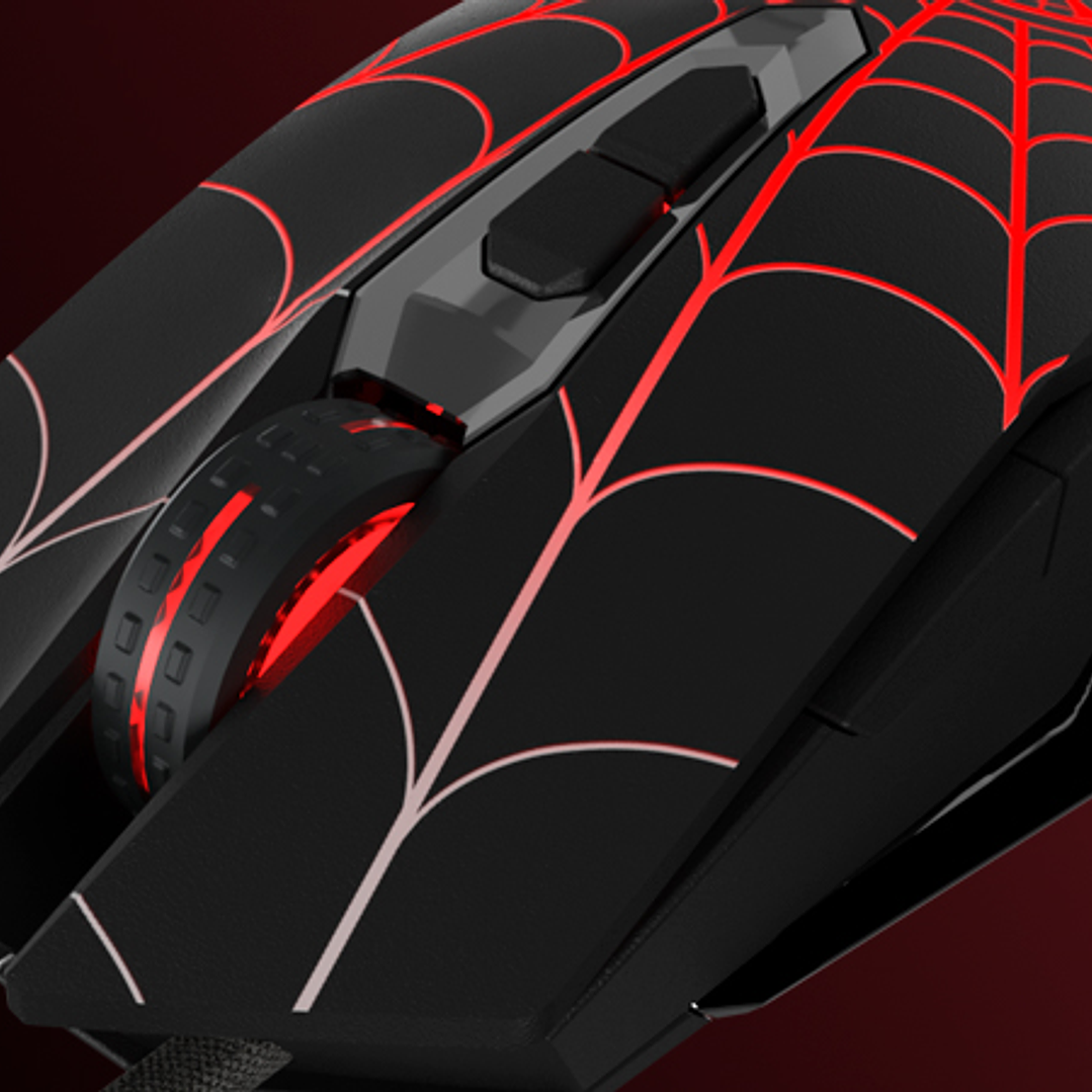 Mouse óptico de 7 botones para videojuegos | Edición Spider-Man Miles Morales (XTM-M520SM) 2