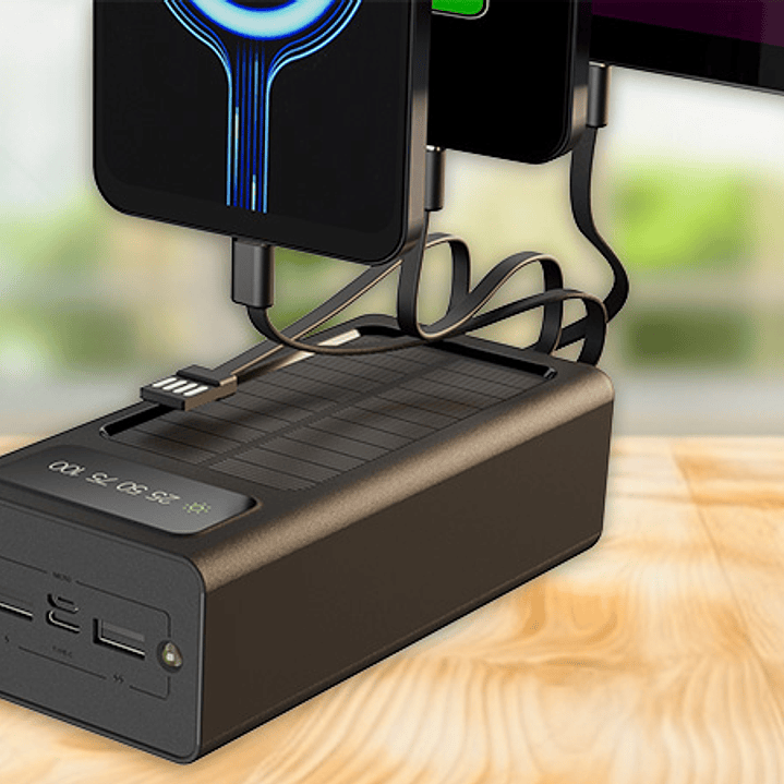  Banco de energía Xtech 30.000 mAh Carga solar con cable 3