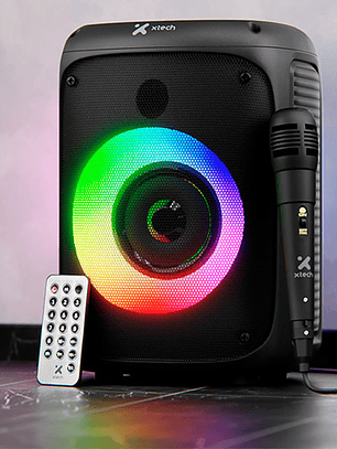 SonicBloom | Parlante inalámbrico portátil con luces LED y micrófono (XTS-661)