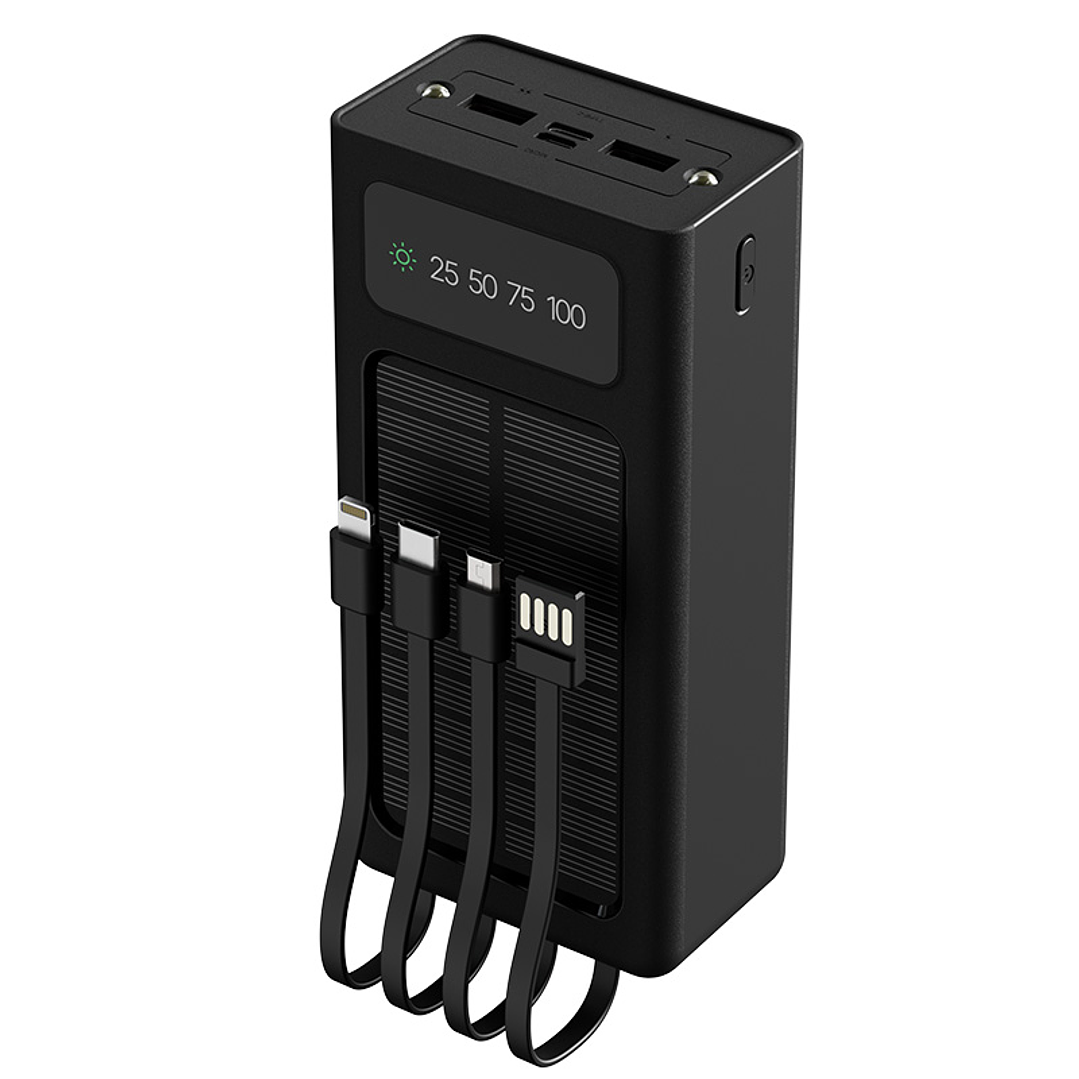  Banco de energía Xtech 30.000 mAh Carga solar con cable 1