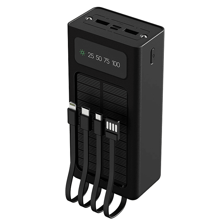  Banco de energía Xtech 30.000 mAh Carga solar con cable 1