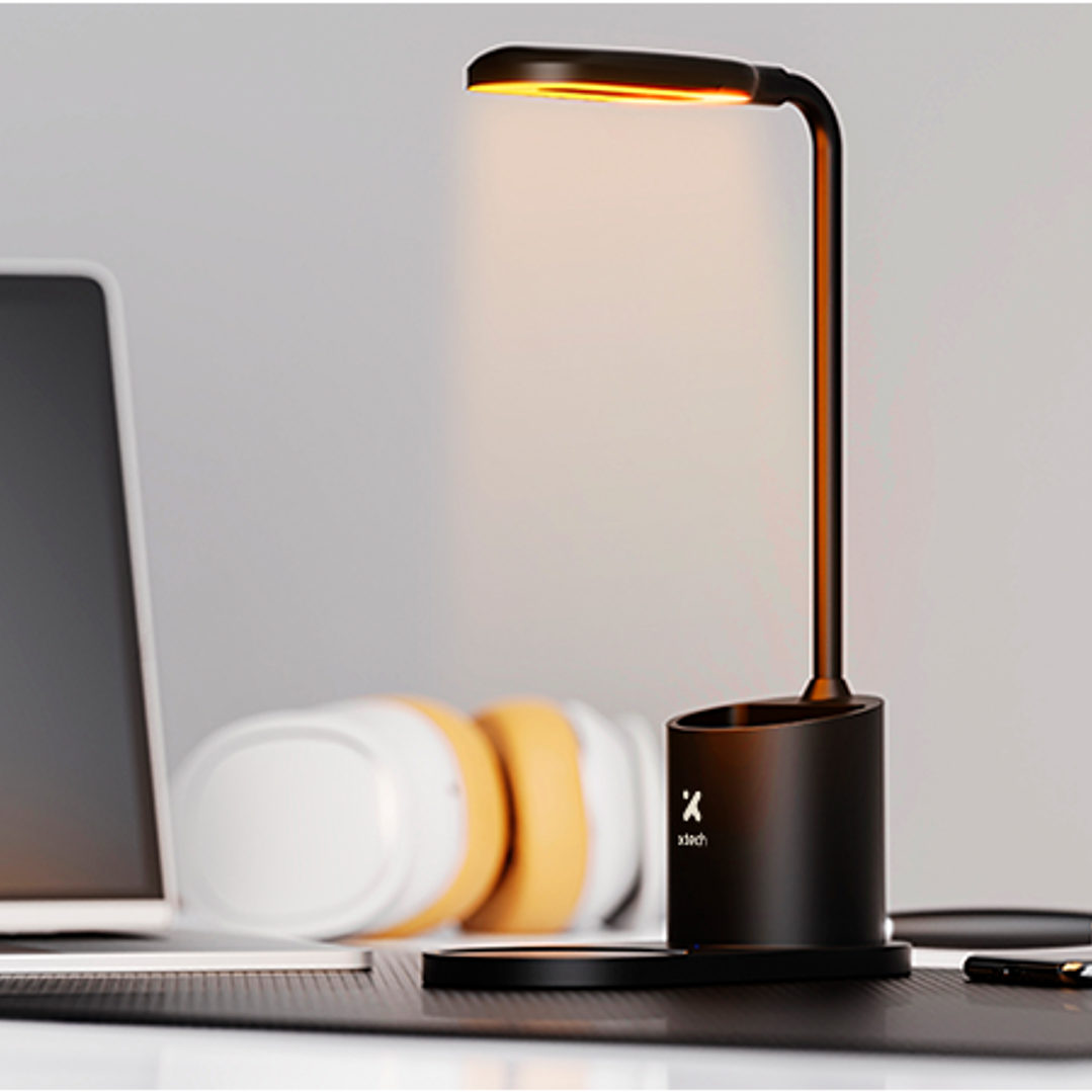 Lámpara LED de escritorio con portalápices y base de carga inalámbrica (XTA-701) 3