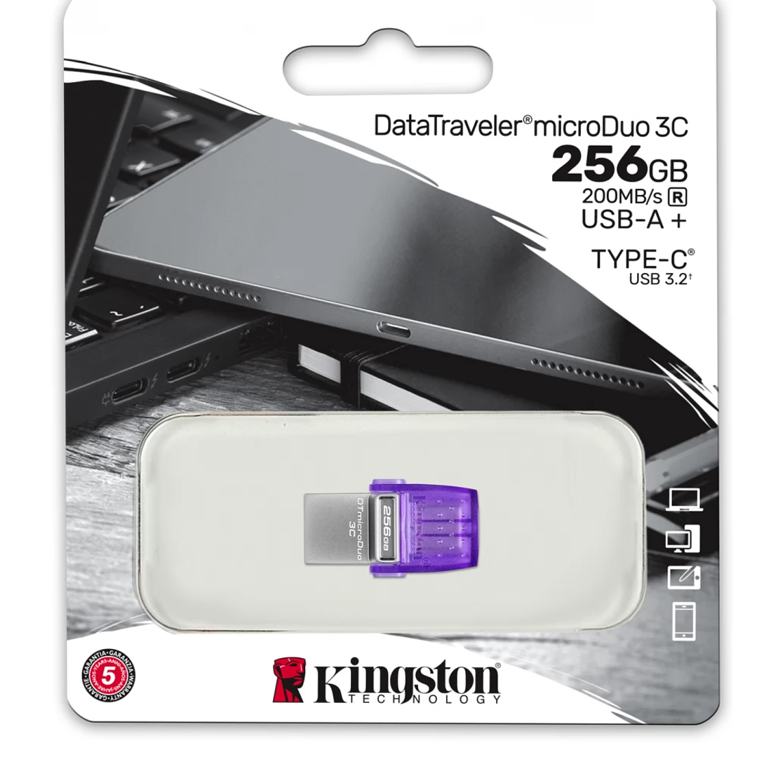 Unidad flash USB Kingston 256 GB microDuo 3C DataTravel 1