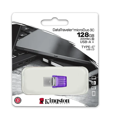 Unidad flash USB Kingston 128GB microDuo 3C DataTravel