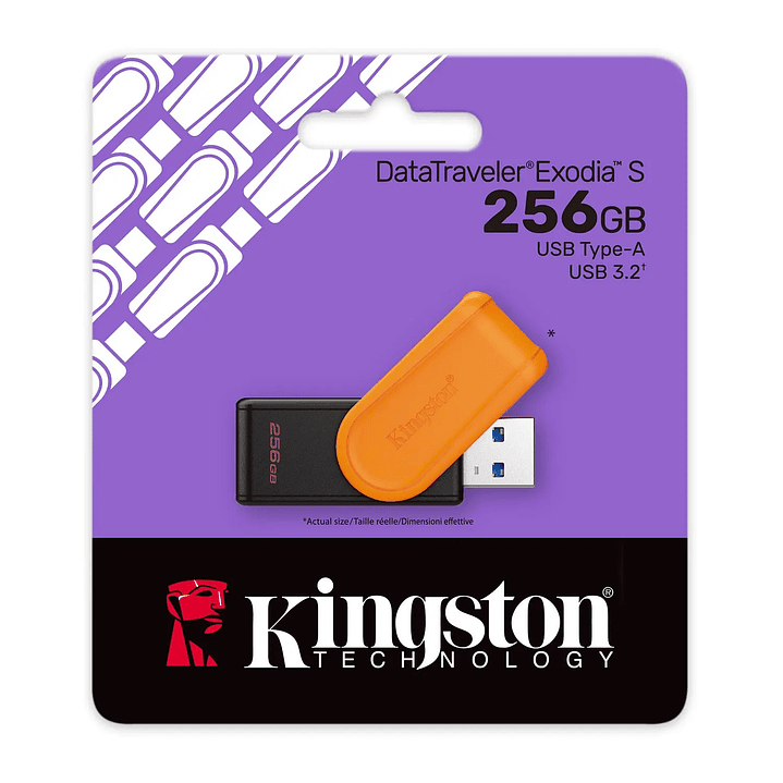 Unidad flash USB Kingston 256GB USB 3.2 DataTraveler Exodia S 1