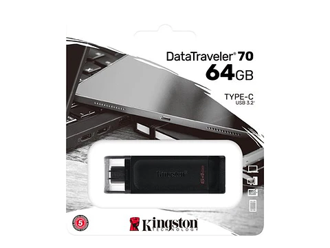 Unidad flash USB Kingston 64GB USB-C Datatraveler 70 DT70/64GB