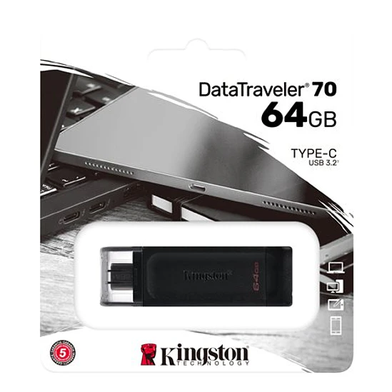 Unidad flash USB Kingston 64GB USB-C Datatraveler 70 DT70/64GB 1