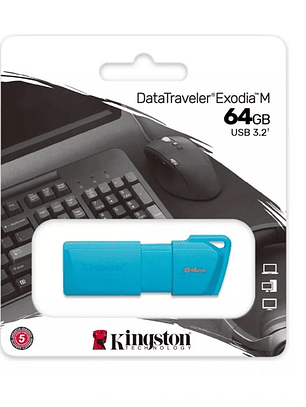 Unidad flash USB Kingston 64GB USB3.2 Gen1 DataTraveler KC-U2L64-7LB