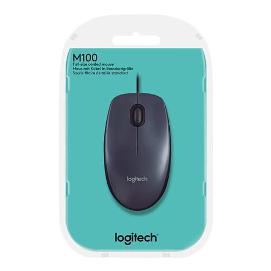 Mouse Logitech M100 USB Óptico 3 Botones Negro 1