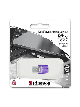 Unidades flash USB Kingston 64GB microDuo 3C DataTraveler DTDUO3CG3/64GB 64GB
