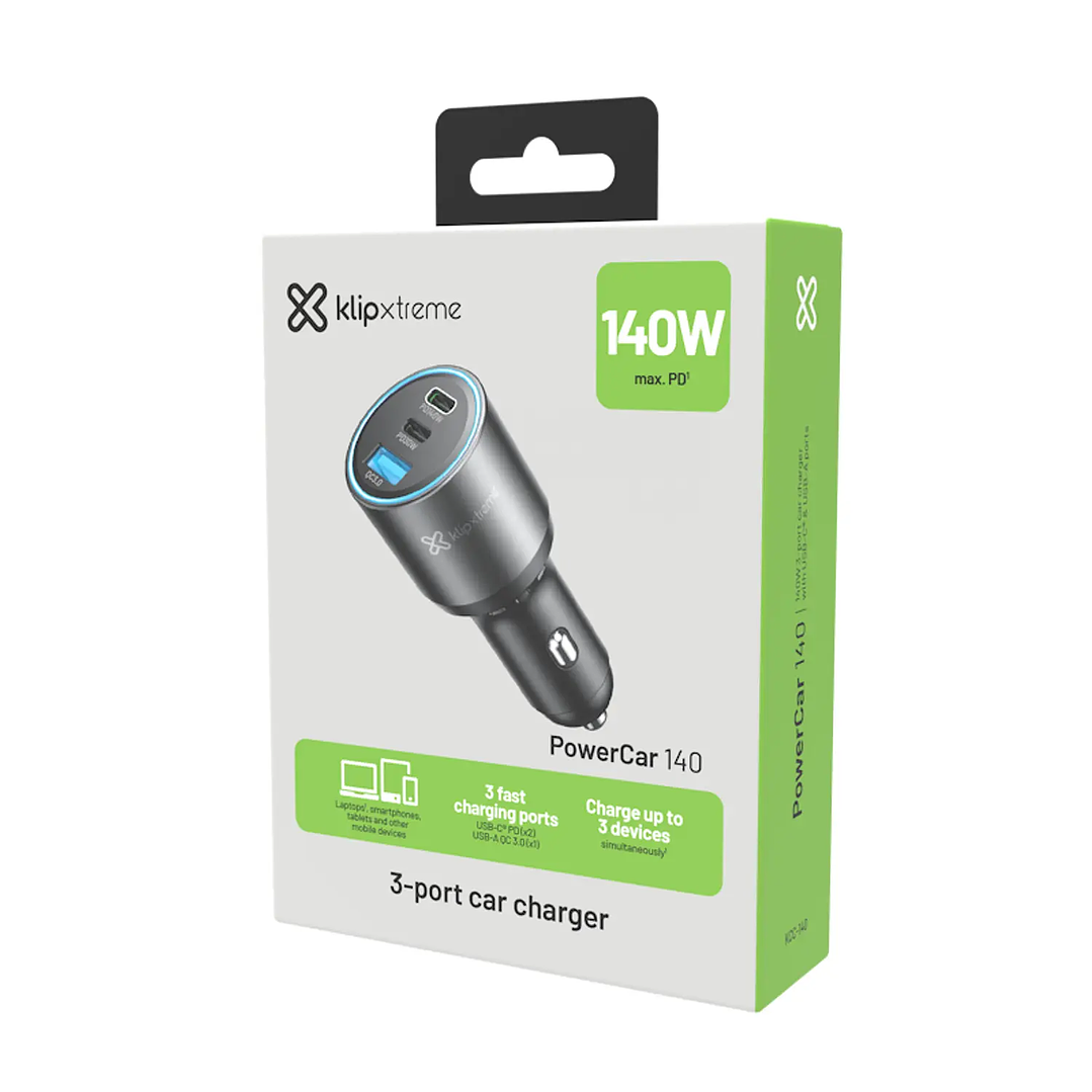 Cargador de Auto Klip Xtreme KCC-140 3