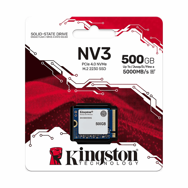 Unidad de estado sólido interna Kingston SSD 500 GB M.2 223 SNV3SM3/500G 500GB 1