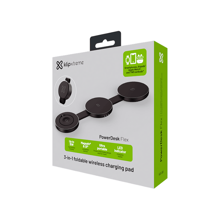 Cargador Xtreme PowerDesk Lite Soporte de carga inalámbrica plegable 3 en 1 KDC-250 1