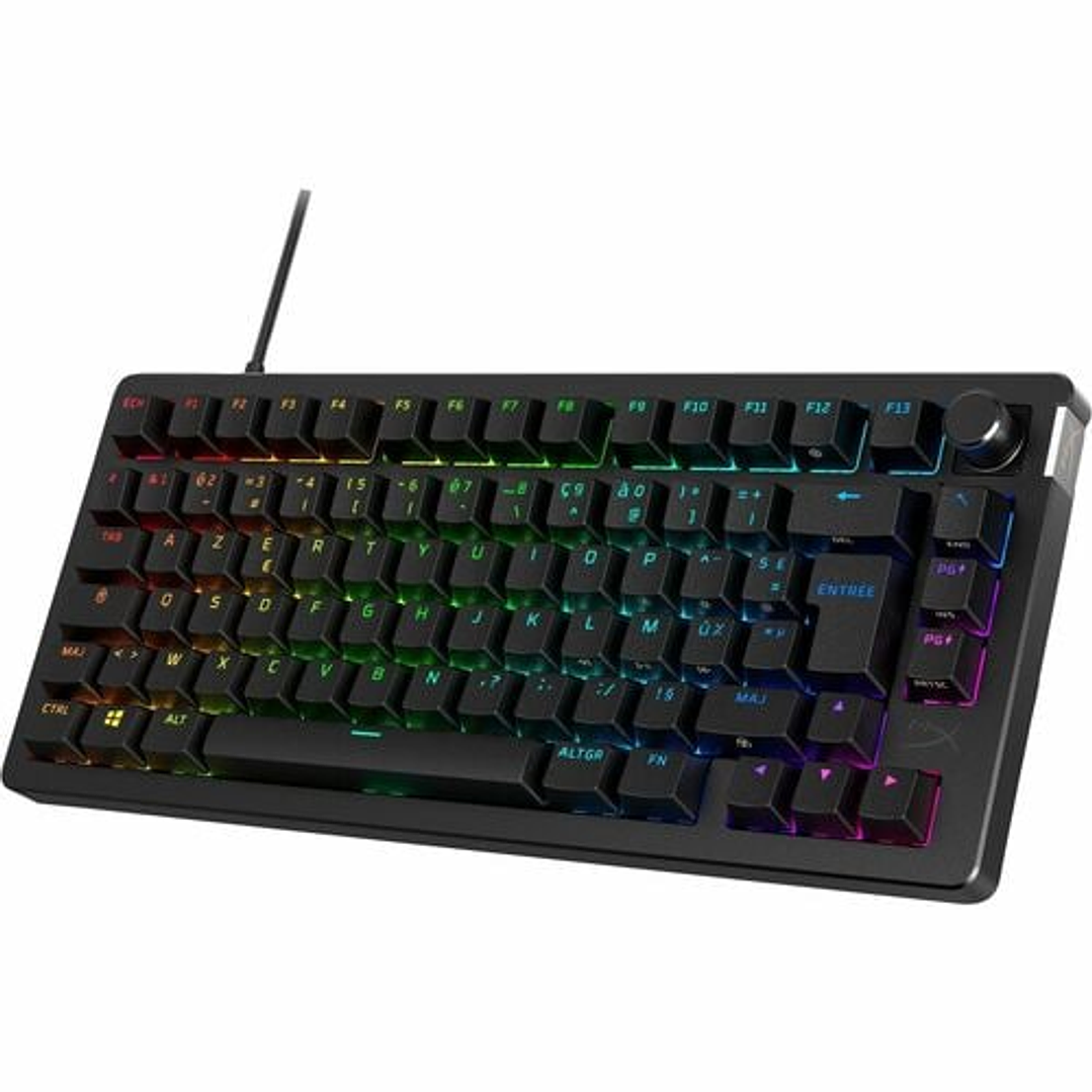 Teclado gaming HyperX Alloy Rise 75 - Compacto - Cable Conectividad - USB Tipo C Interfaz - RGB LED  5
