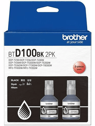 Tinta Brother BTD100BK Negro 2 Botellas