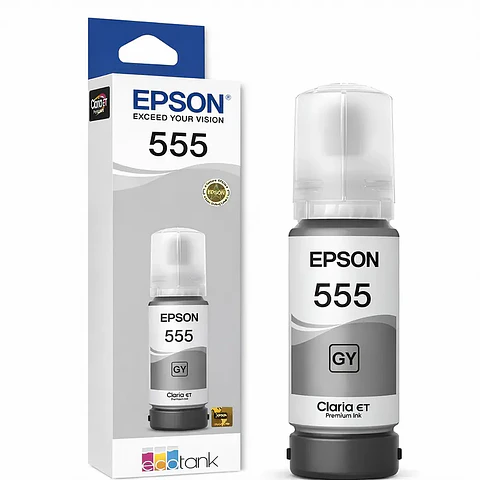 Botella de Tinta Epson T555 Gris Foto Original