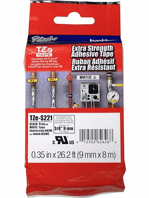 Cinta Etiquetas Brother TZe-S221 9.5mm P-touch