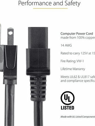 Cable Poder NEMA 5-15P a C19 3m StarTech