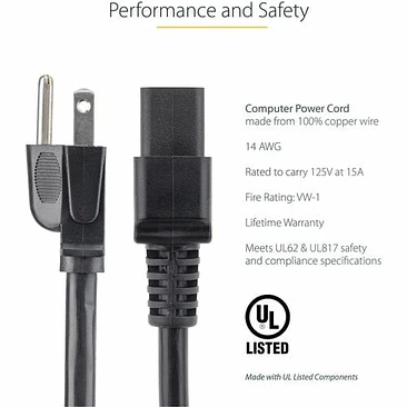 Cable Poder NEMA 5-15P a C19 3m StarTech 2