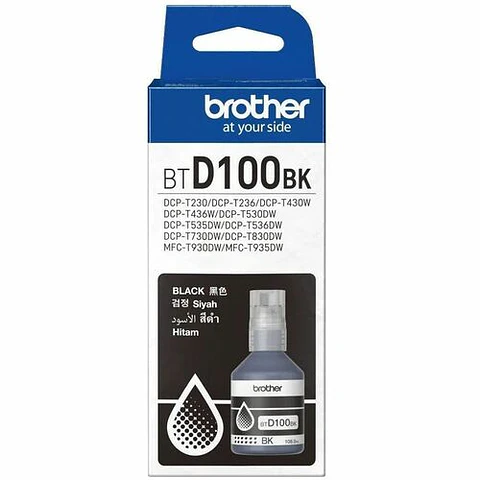 Botella Tinta Brother Negra Original 7.500 Páginas BTD100BK