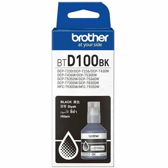 Botella Tinta Brother Negra Original 7.500 Páginas BTD100BK 1