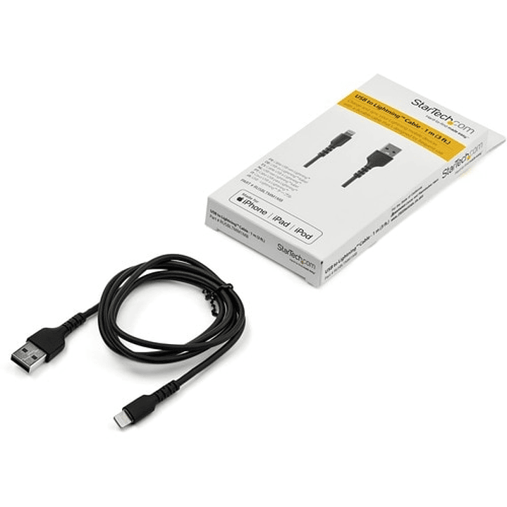 Cable USB-A a Lightning StarTech 1 Metro MFi Negro 5