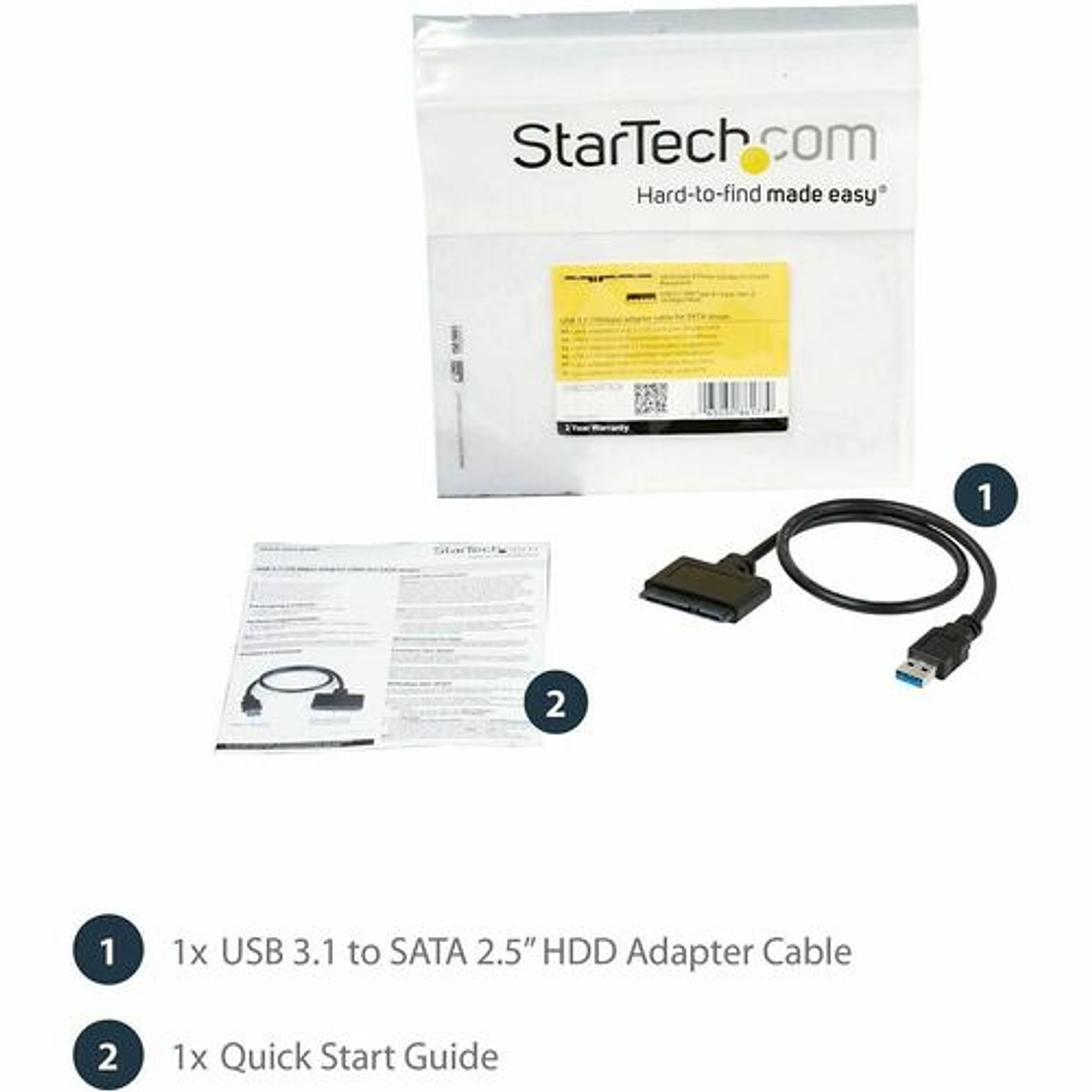 Adaptador USB 3.1 a SATA StarTech para SSD/HDD 2.5 2
