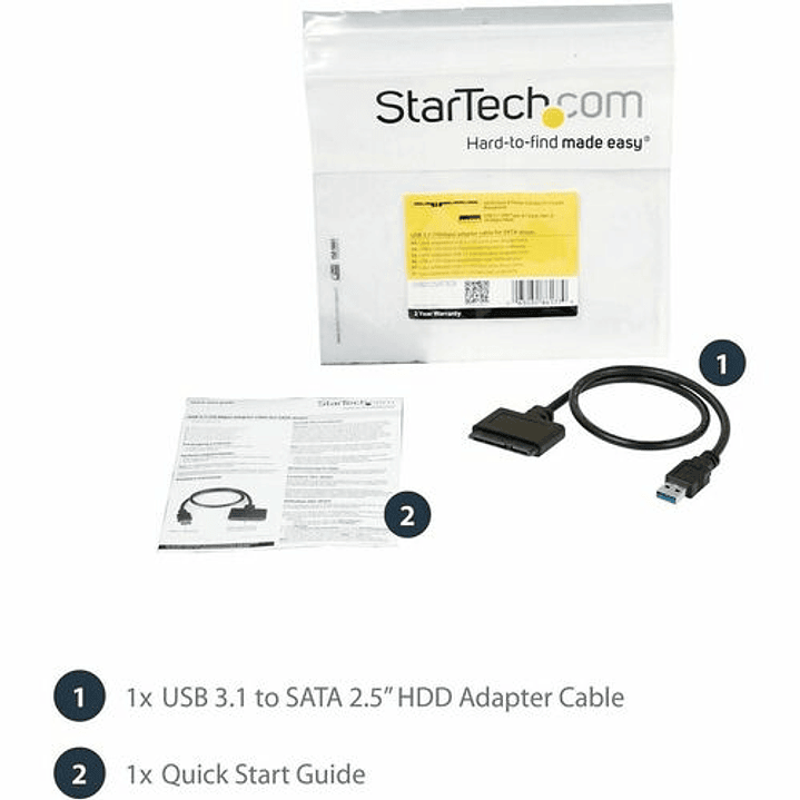Adaptador USB 3.1 a SATA StarTech para SSD/HDD 2.5 2
